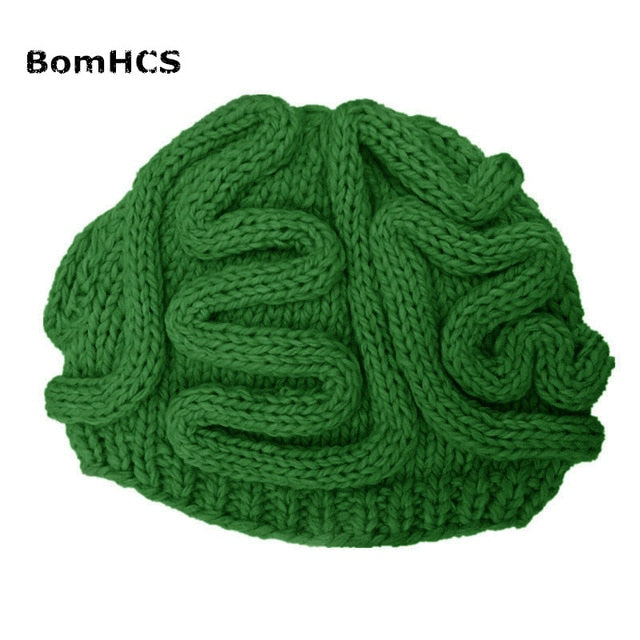 BomHCS Funny Cool Winter Personality Horrible Brain Wool Hat Warm Handmade Men's Women's Beanie Caps Gifts