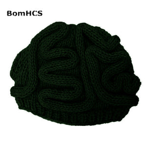 BomHCS Funny Cool Winter Personality Horrible Brain Wool Hat Warm Handmade Men's Women's Beanie Caps Gifts