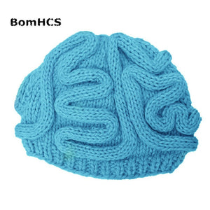 BomHCS Funny Cool Winter Personality Horrible Brain Wool Hat Warm Handmade Men's Women's Beanie Caps Gifts