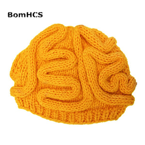 BomHCS Funny Cool Winter Personality Horrible Brain Wool Hat Warm Handmade Men's Women's Beanie Caps Gifts