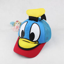 Load image into Gallery viewer, Donald Duck Baseball Cap petten kidsfor boys and girls Snapback Caps Hip Hop Flat summer kids hat Funny Hats for 2-6years