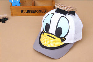 Donald Duck Baseball Cap petten kidsfor boys and girls Snapback Caps Hip Hop Flat summer kids hat Funny Hats for 2-6years