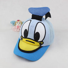 Load image into Gallery viewer, Donald Duck Baseball Cap petten kidsfor boys and girls Snapback Caps Hip Hop Flat summer kids hat Funny Hats for 2-6years