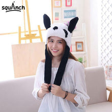 Load image into Gallery viewer, Panda Hat Ears Move Winter Warm Soft Headgear Women Girl Cute Funny Festival Carnival Party Game Dress Up Cartoon Animal Cap